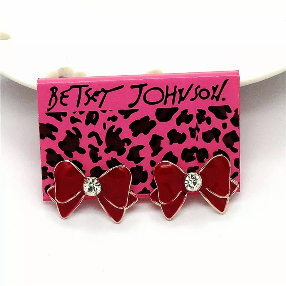 Betsey Johnson Red Bow Earrings